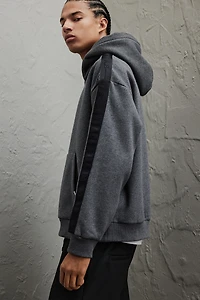 Loose Fit Hoodie with Side Stripes