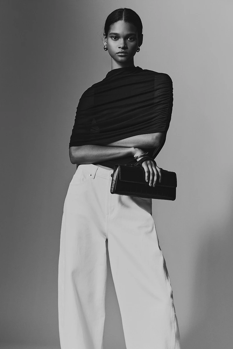 Cape-Detail Jersey Top