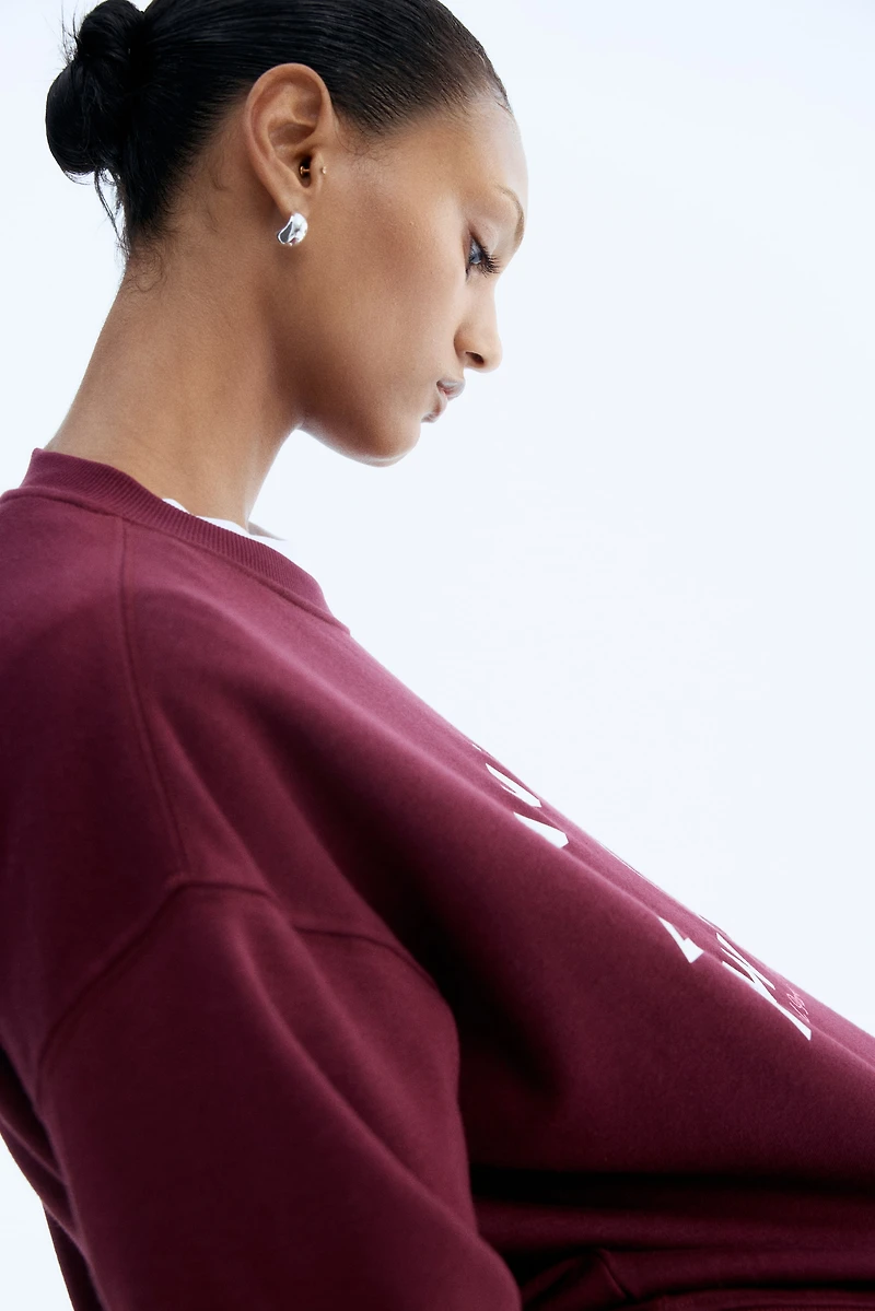 Sweatshirt with Text Motif