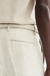Pantalon de costume près du corps en lin