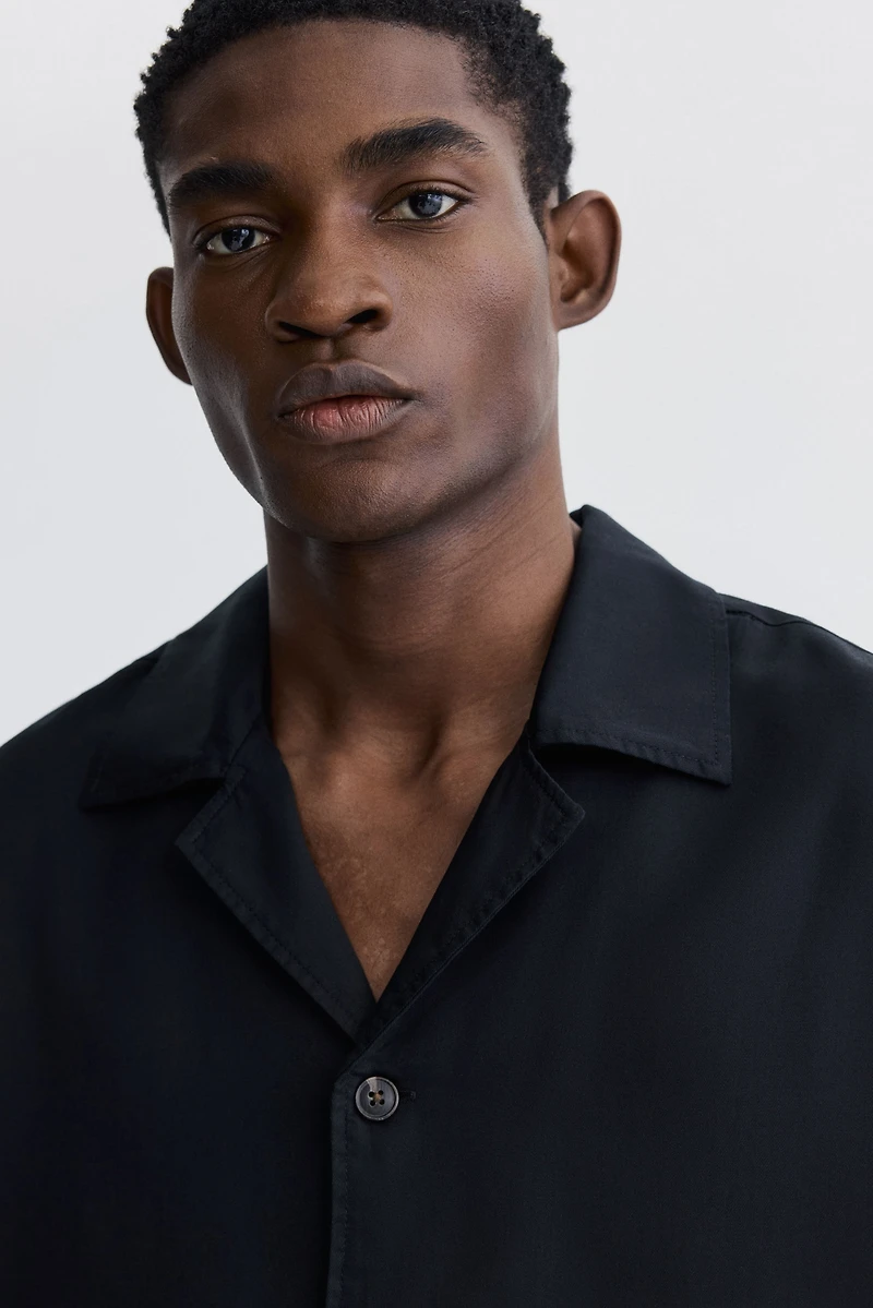 Chemise décontractée à col cubain