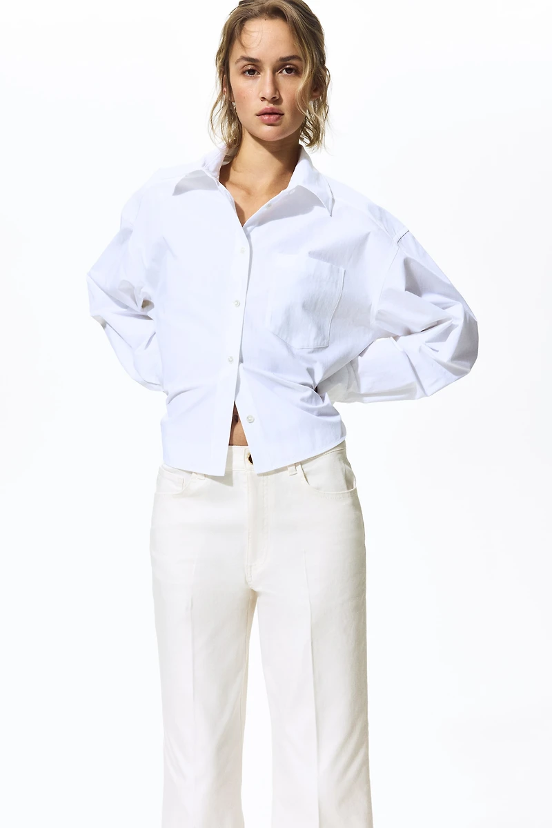 Pantalon coupe bottillon en toile de coton