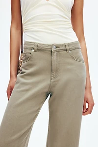 Straight-Leg Twill Pants