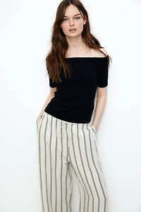 Rib-Knit Off-the-Shoulder Top