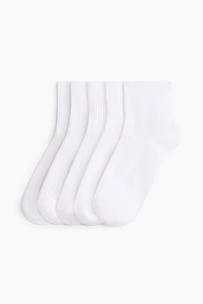 5-Pack Rib-Knit Ankle Socks