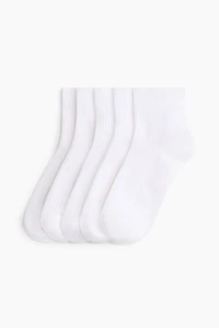 5-Pack Rib-Knit Ankle Socks