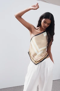 Scarf-Look One-Shoulder Top