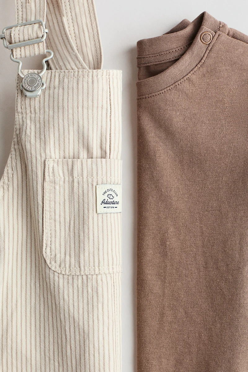 2-Piece Overall Shorts and T-Shirt Set