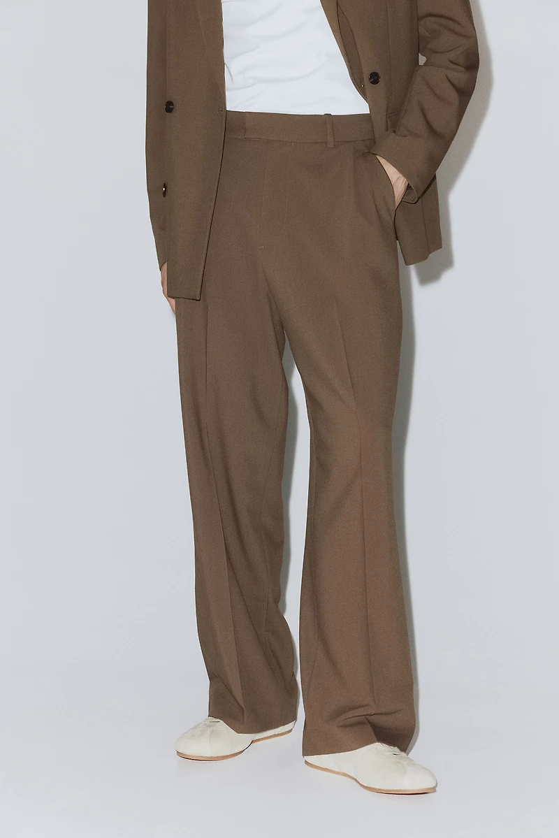 Four-Way Stretch Wide-Leg Tailored Pants