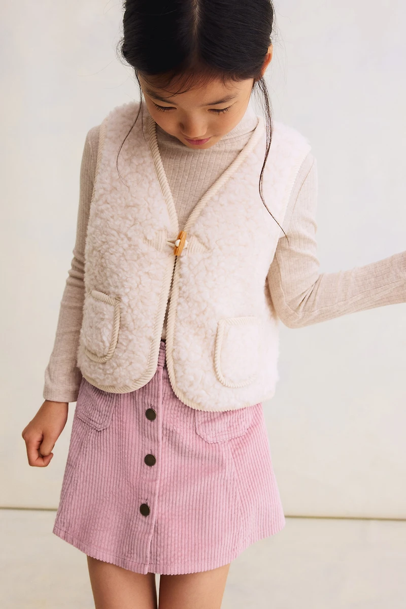 Jupe trapèze en velours côtelé