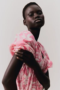 Balloon-Sleeved Blouse
