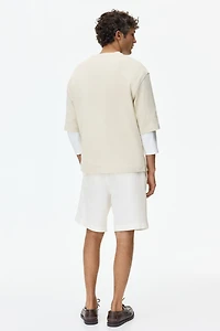 Short décontracté en lin mélangé