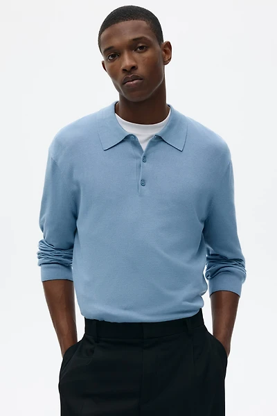 Regular-Fit Fine-Knit Polo Shirt