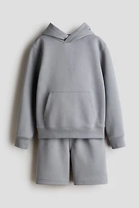 2-Piece Brushed-Inside Sweatshirt and Shorts Set