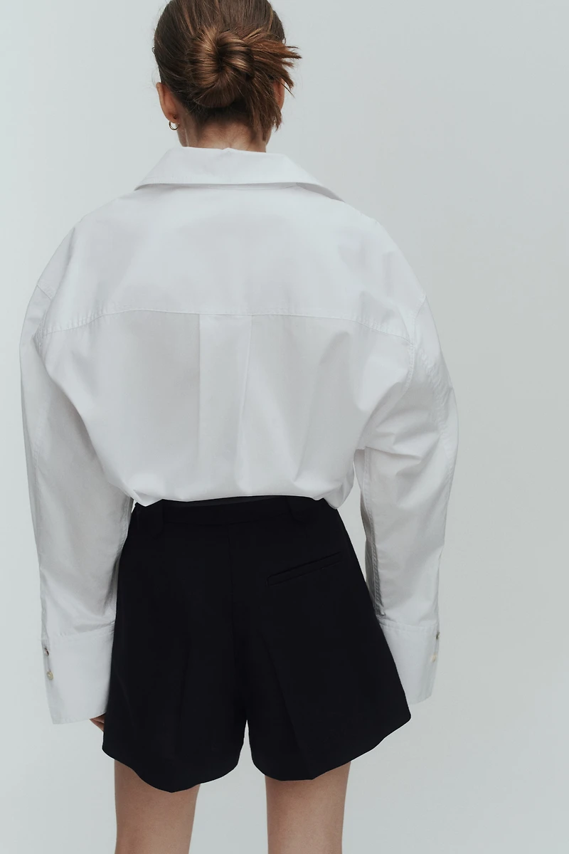 Pleat-Front Shorts