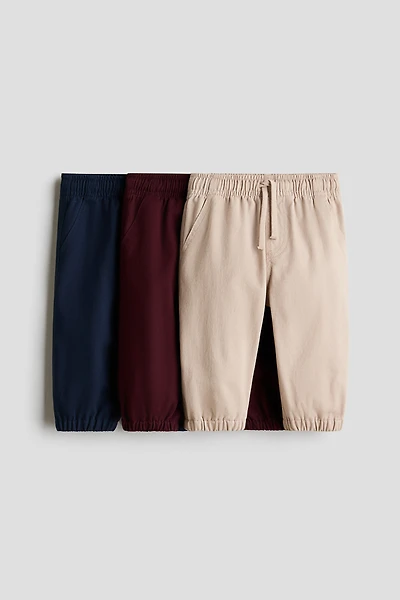 3-Pack Cotton Twill Joggers