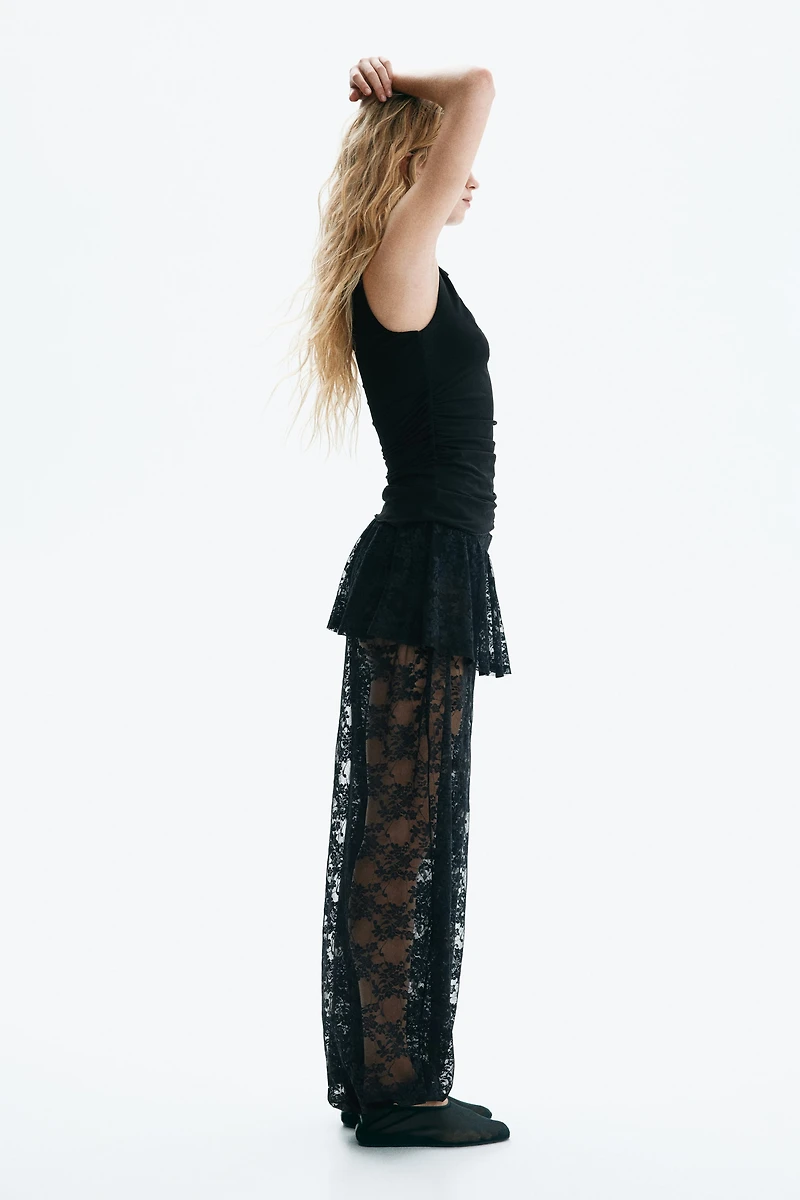 Lace Pants with Layered Skirt