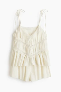 Pyjama en coton avec dentelle