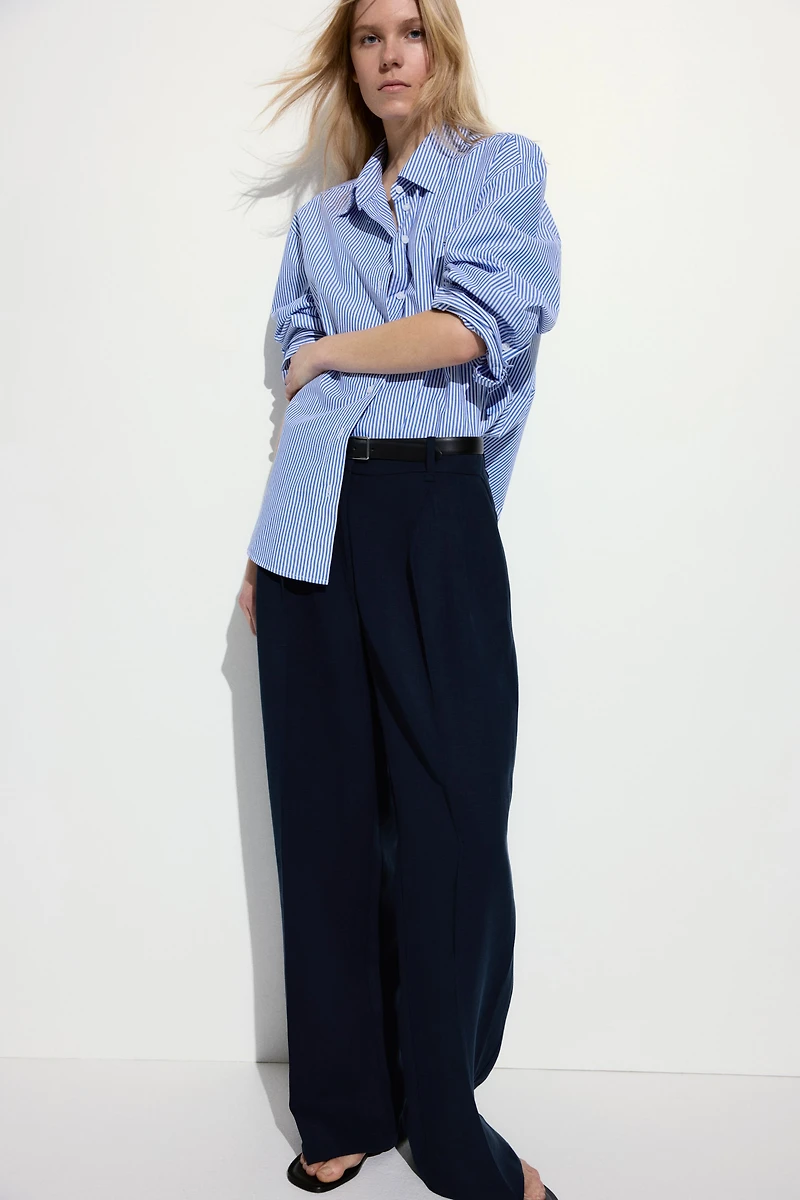 Linen-Blend Pants