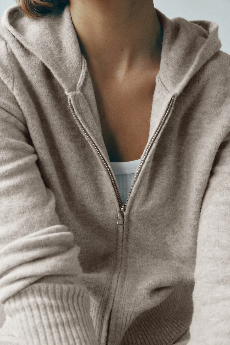 Knit Hooded Jacket
