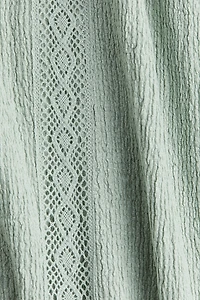 Crinkled Blouse with Lace Details