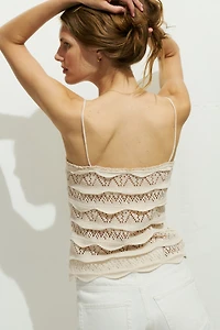 Pointelle-Knit Camisole Top