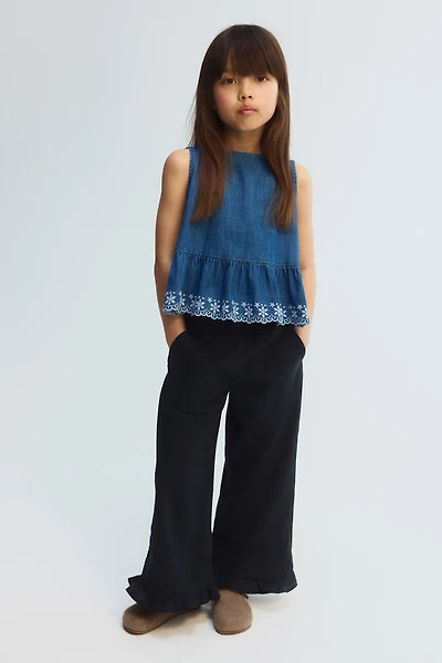 Linen-Blend Drawstring Pants