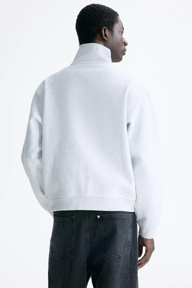 Loose-Fit Boxy Sweatshirt Jacket