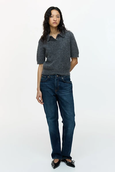 Alpaca-Blend Polo Shirt