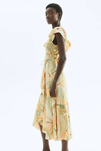 Patterned Wrap-Front Dress