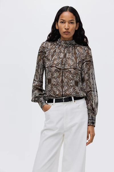 Stand-Up Collar Blouse