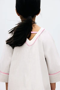 Sequined Linen-Blend Dress