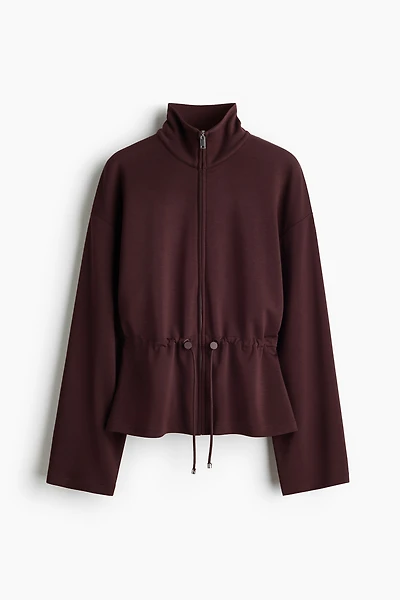 Drawstring-Detail Sweatshirt Jacket