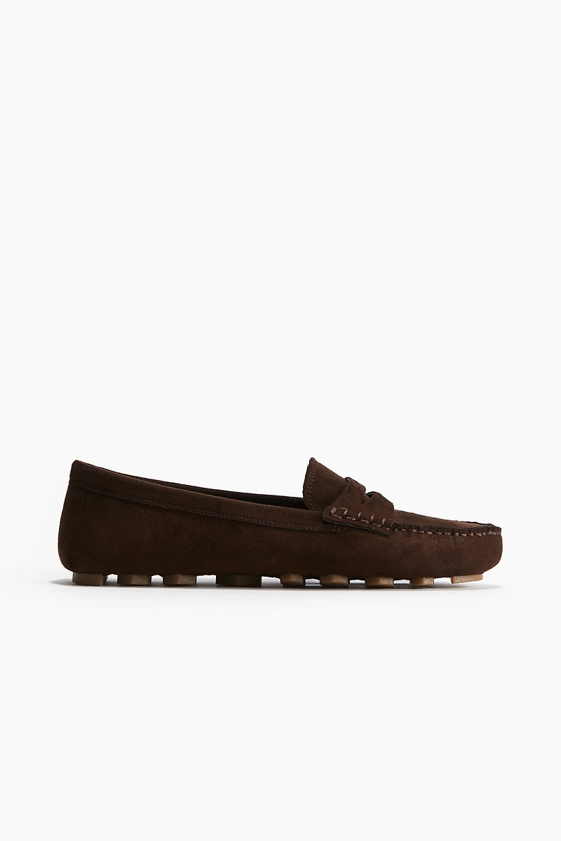 Mocassins en tissu gratté