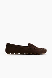 Mocassins en tissu gratté