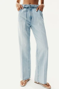 Paper-Bag Jeans with Belt
