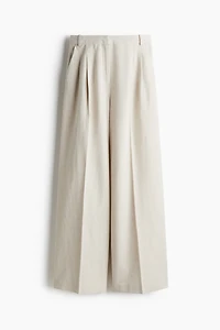 Pantalon large en lin mélangé