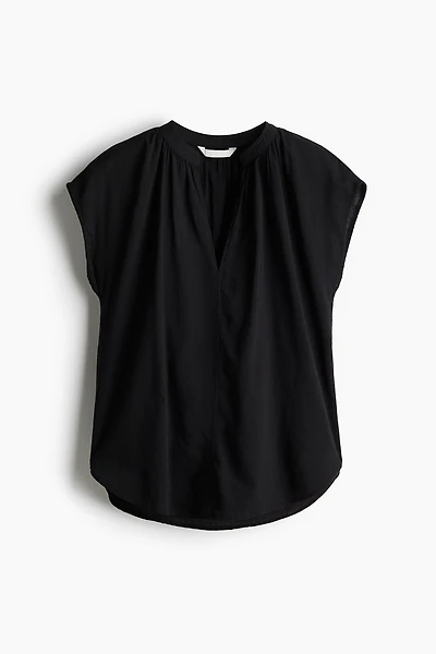 Band-Collar Blouse