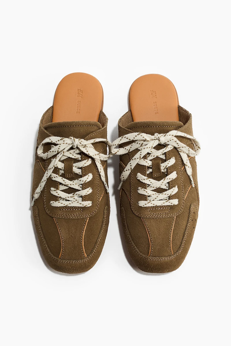 Suede Sneaker-Style Mules