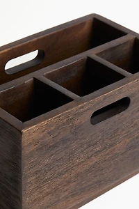 Porte-ustensiles en bois de manguier