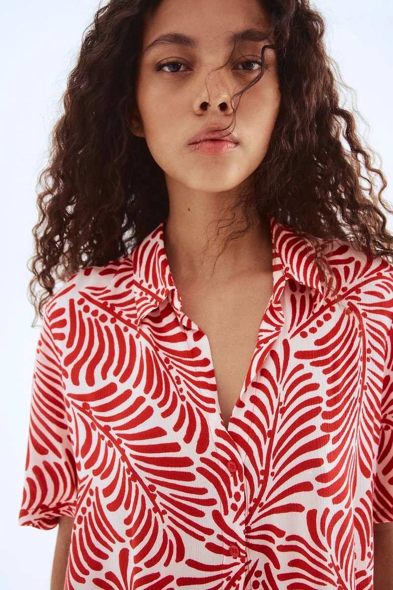 Chemise en viscose froissée