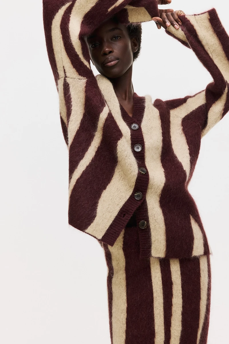 Jacquard-Knit Mohair-Blend Cardigan