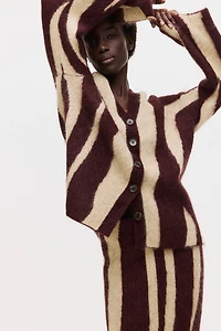 Jacquard-Knit Mohair-Blend Cardigan