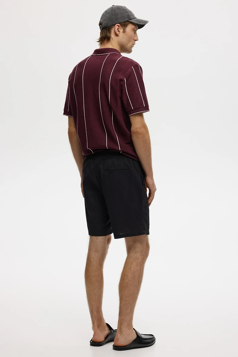 Regular-Fit Linen-Blend Shorts