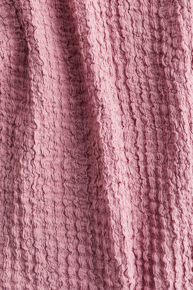 Crinkled Top with Overlocked Trim