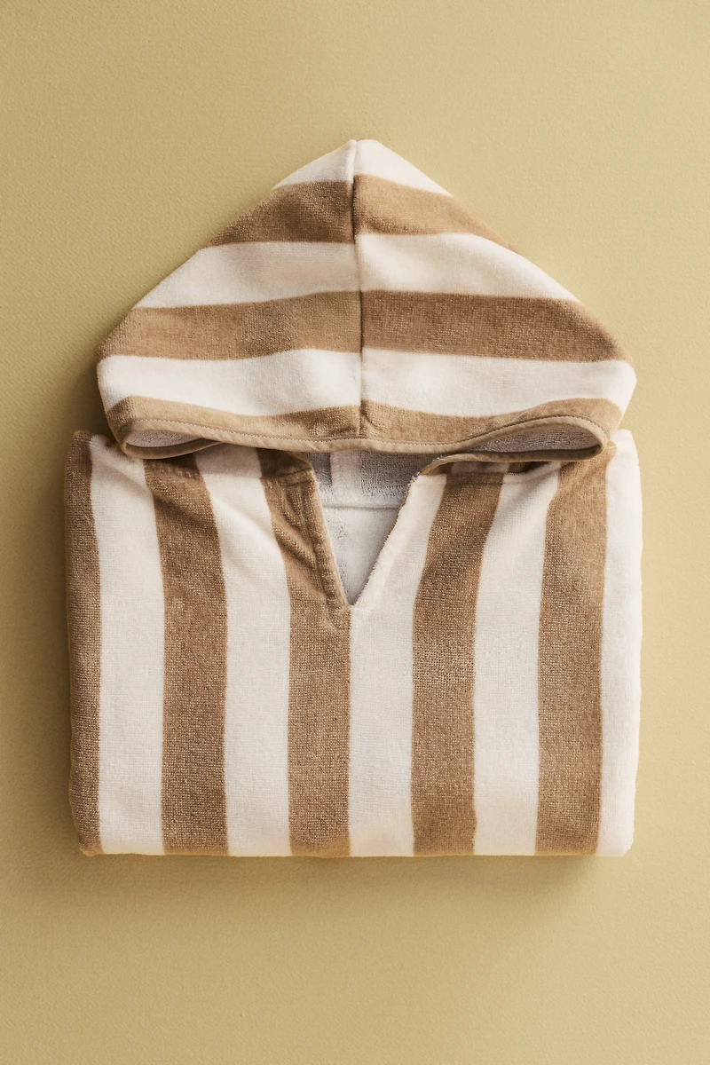 Striped Cotton Hooded Towel Wrap