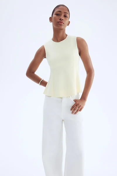 Interlock Sleeveless Peplum Top