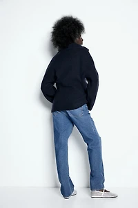 Rib-knit Half-zip Sweater