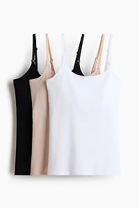 MAMA Lot de 3 hauts d'allaitement bretelles fines