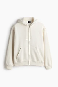 Veste à fermeture éclair ample capuche